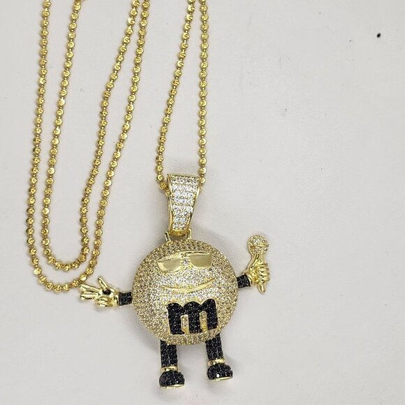 Brand New Sterling SIlver 925 M & M Design Necklace - Picture 1 of 4